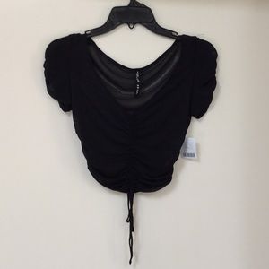 Soft, knitted nylon black top.